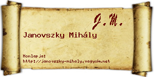 Janovszky Mihály névjegykártya
